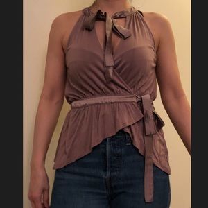 Gf velvet ribbon tied top size XS